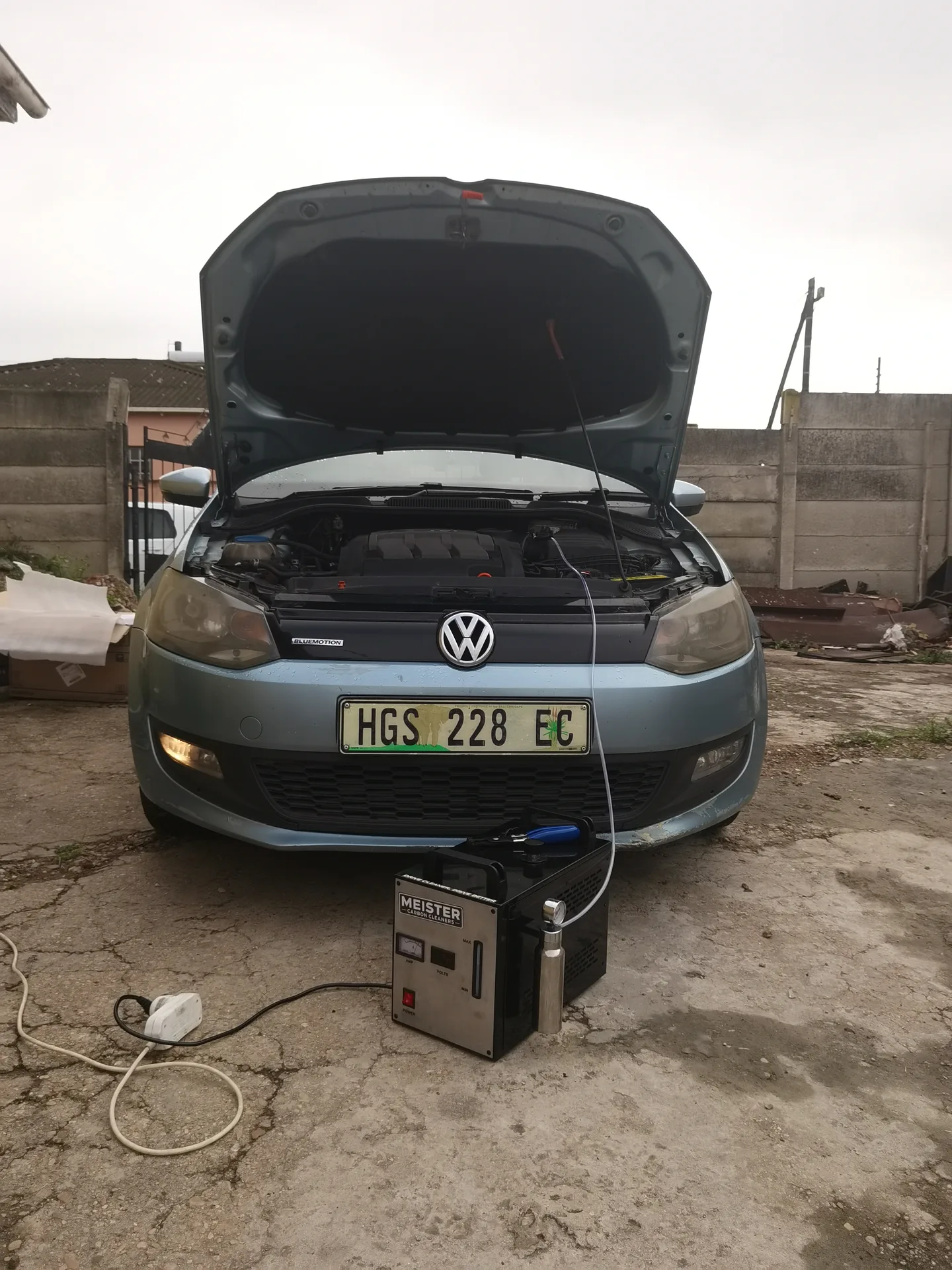 Real vehicle carbon cleaned by MCC